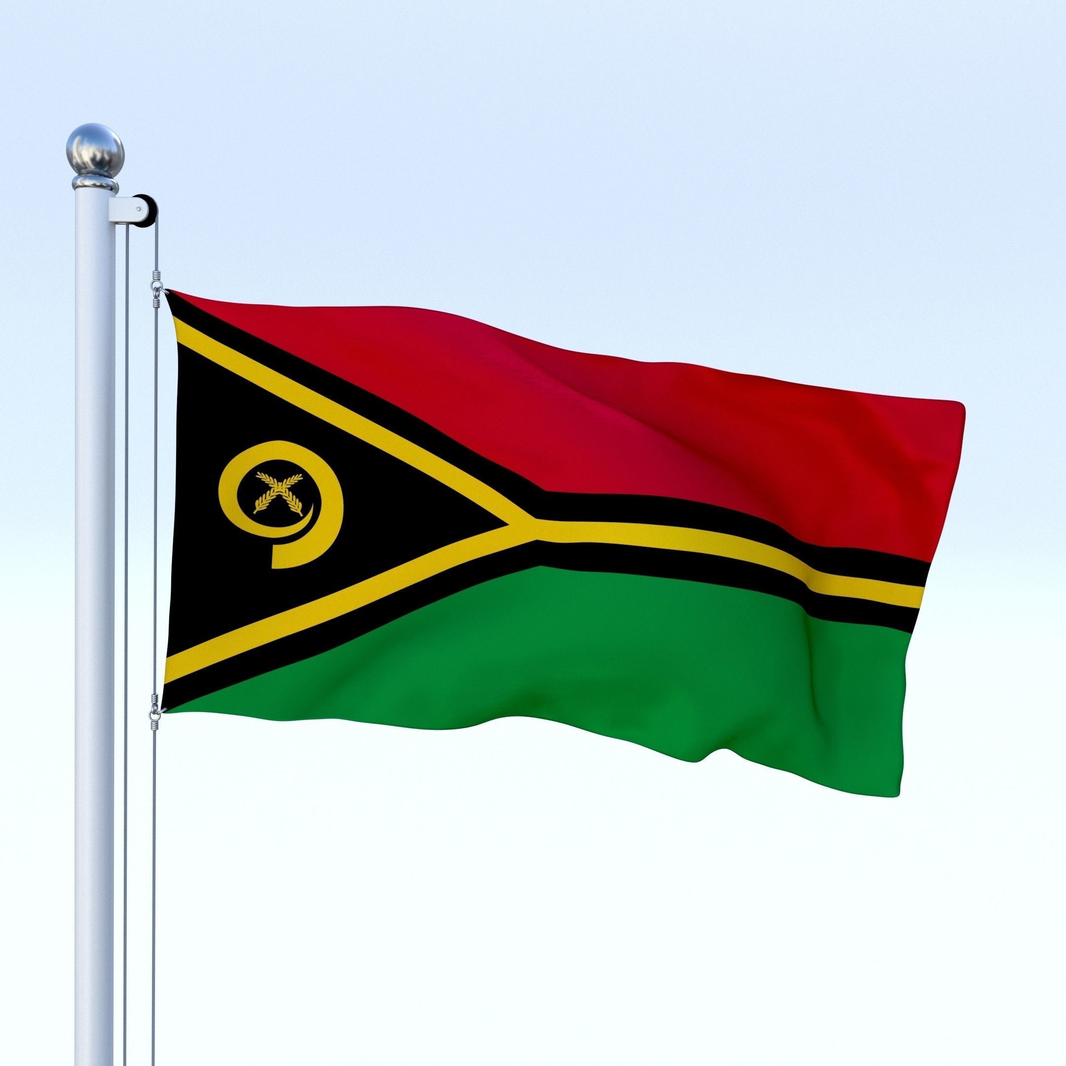 Animated Vanuatu Flag Low-poly 3D model_18