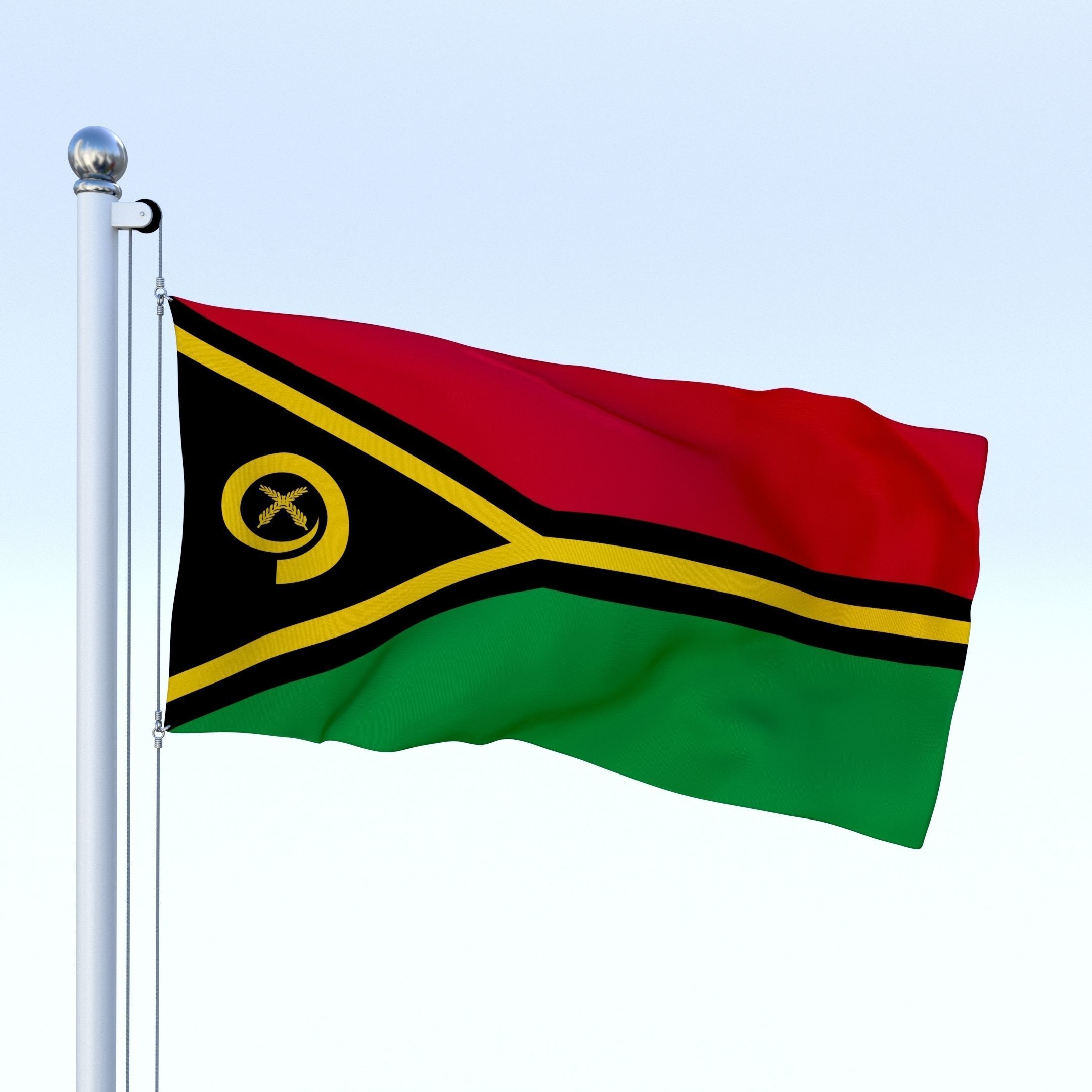 Animated Vanuatu Flag Low-poly 3D model_5