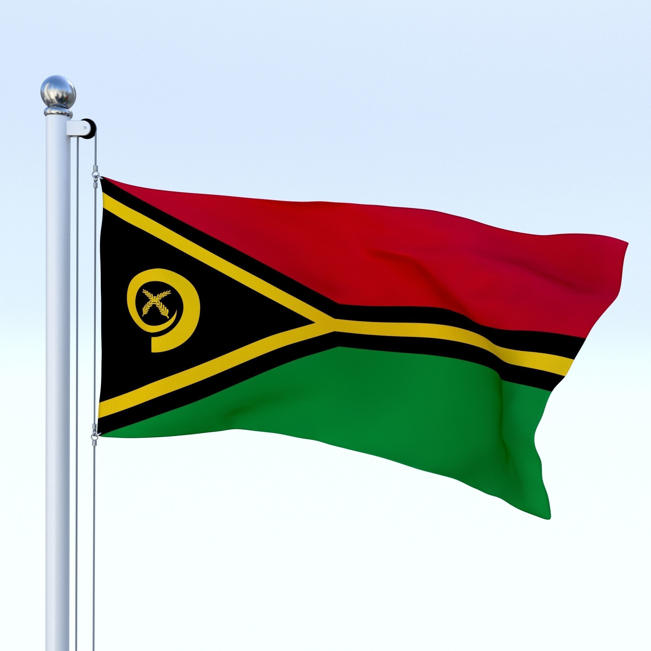 Animated Vanuatu Flag Low-poly 3D model_1