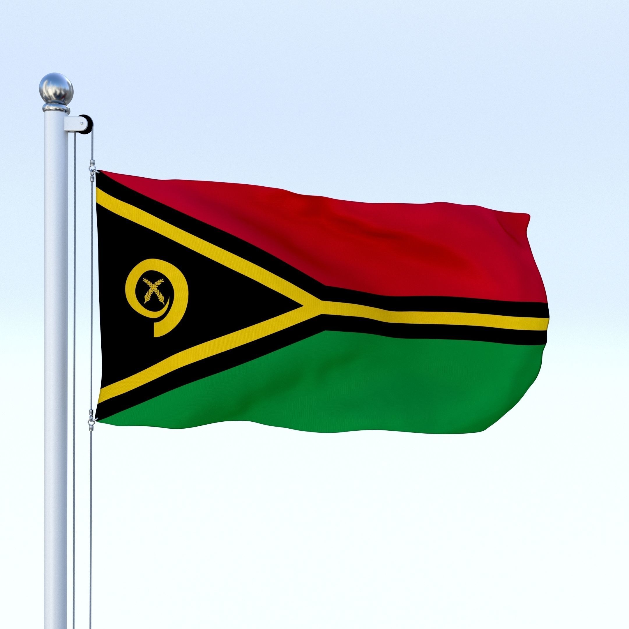 Animated Vanuatu Flag Low-poly 3D model_17