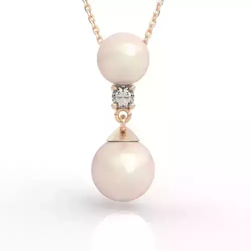 Exclusive Double Pearl Diamond Pendant