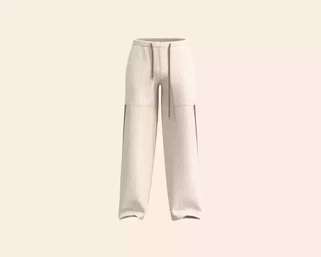 Mens long pant with cut and sew panel and color block