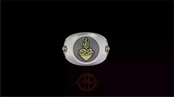 SACRED HEART SIGNET RING 