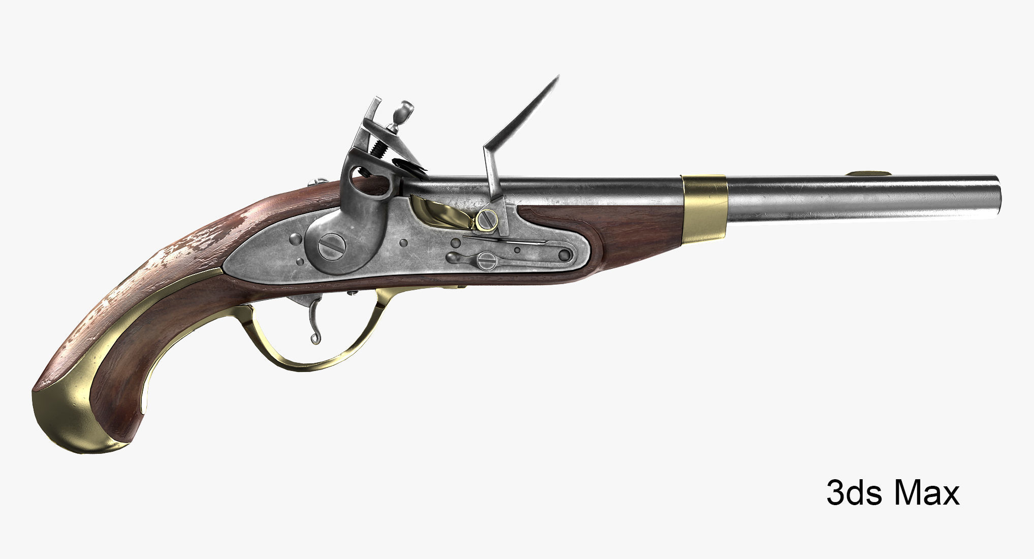 Flintlock Pistol 3D model CGTrader