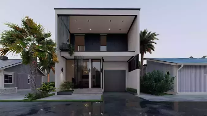 Modern Minimali Villa house -3D model