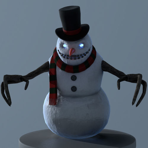 Snowman LowPoly in top hat Free low-poly 3D model