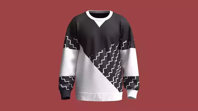 Men Cut And Sew Printed Sweatshirt