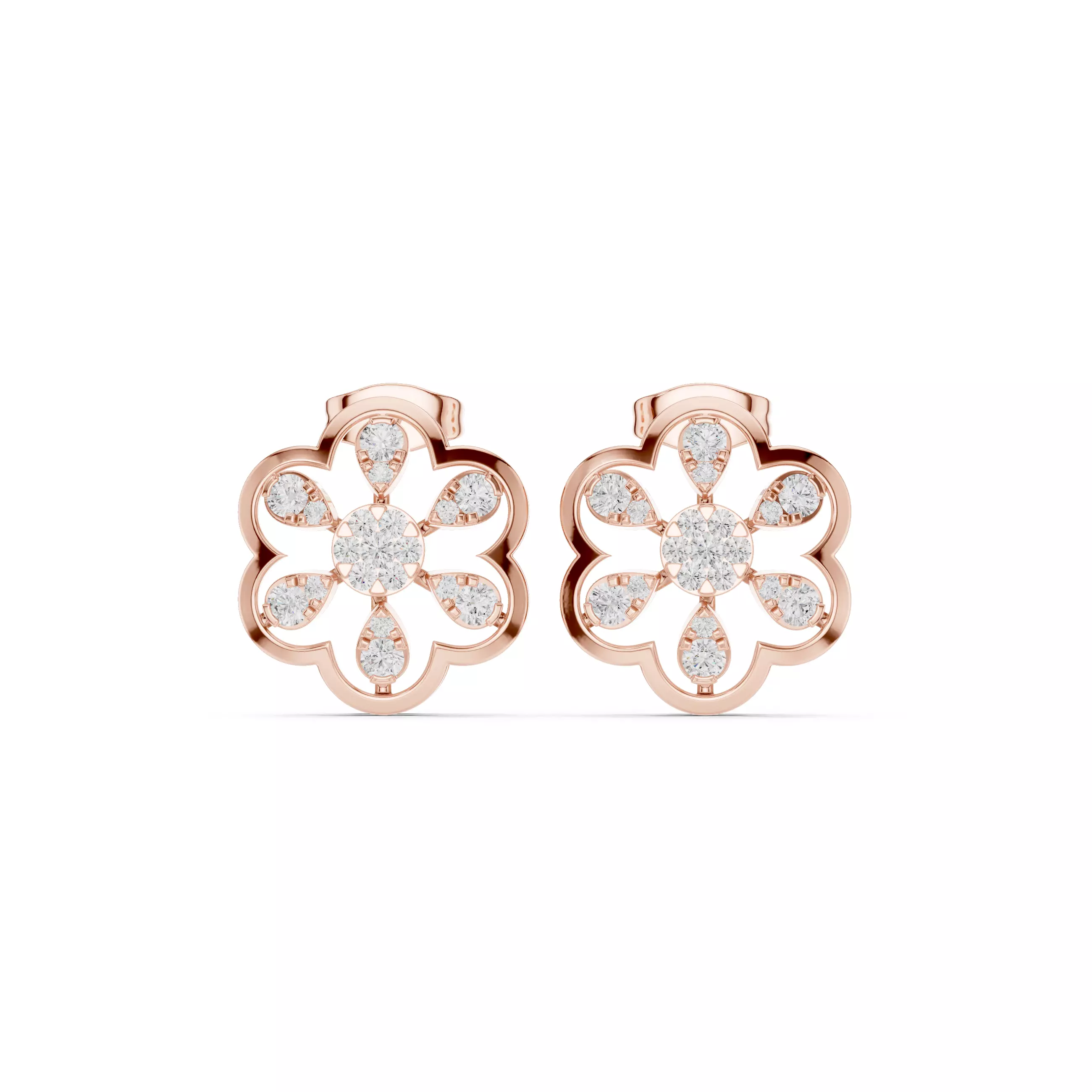 Round Diamond earring 3D print model