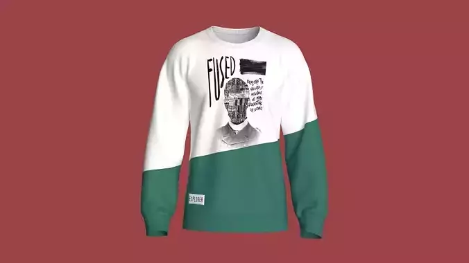 Men Printed Sweatshirt With Patch V2