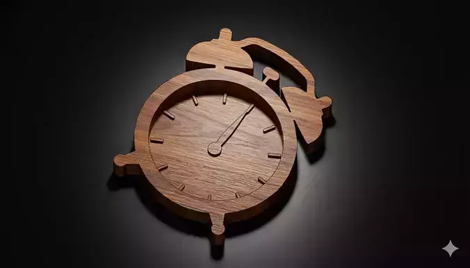 Wooden Alarm Clock Candy Bowl 3D Print Carving 