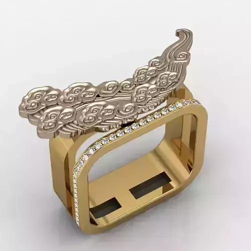 Nice  ring  with  2 colored gold  3D print model