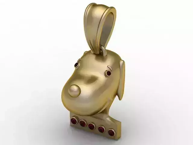 Dog Face Pendant 3D Printable Model