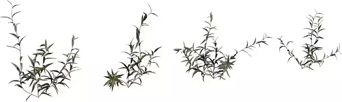 Realistic Dry Shrub Clump 