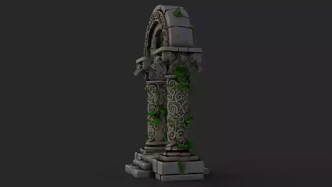 Fantasy Stone Arch High Detail  3D model 4