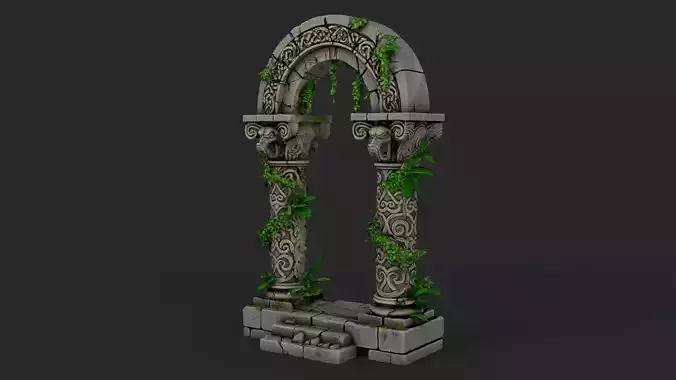 Fantasy Stone Arch High Detail  3D model 6