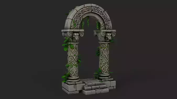 Fantasy Stone Arch High Detail  3D model 2