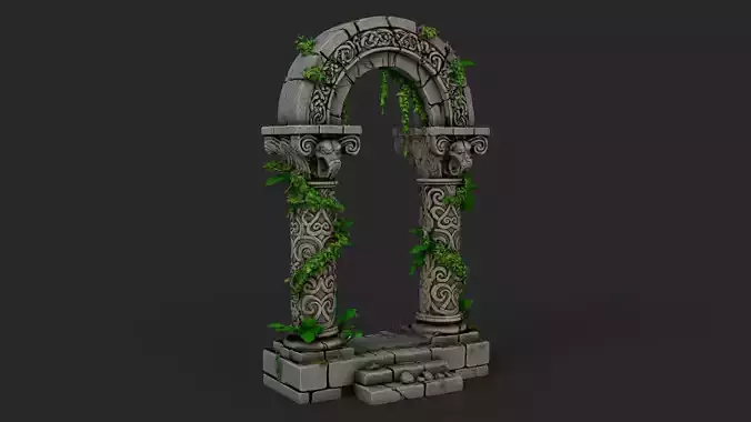 Fantasy Stone Arch High Detail  3D model 5