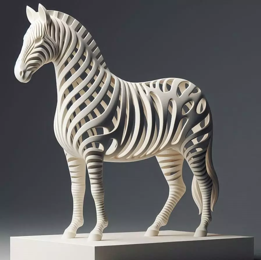 2958 Hollow Zebra with Cutout Stripes 3D Model 3d stl 3D print model