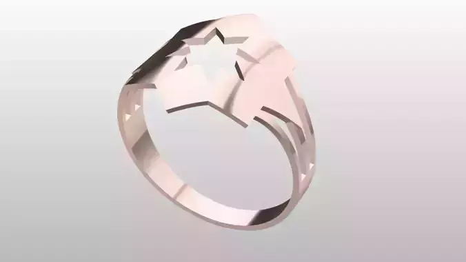 Modern Octagonal Star Ring Design File Item 34