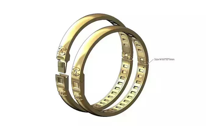 Minimalist rounded flexture clasp CC brand bracelet 