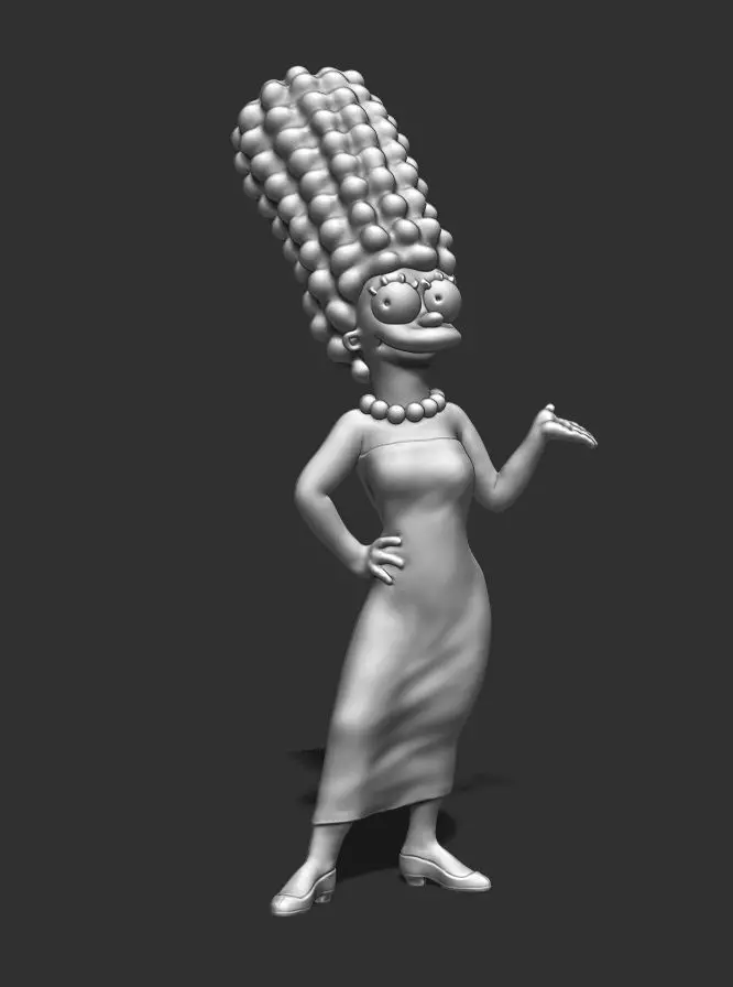 Marge Simpson with support Free 3D print model