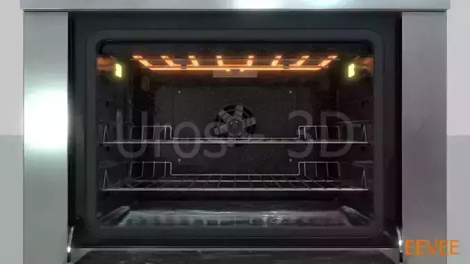 Commercial Gas Range with Oven - PBR 3D model 4