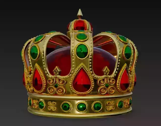 Golden Crown with Emerald Gems