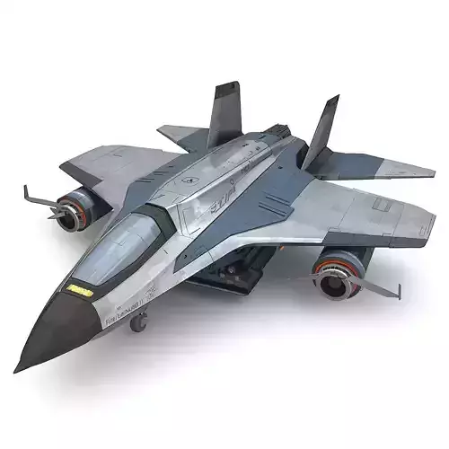 Futuristic Stealth Fighter 3D Model SciFi Jet