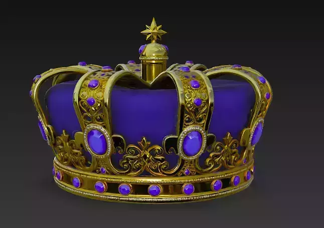 Golden Crown with Emerald Gems
