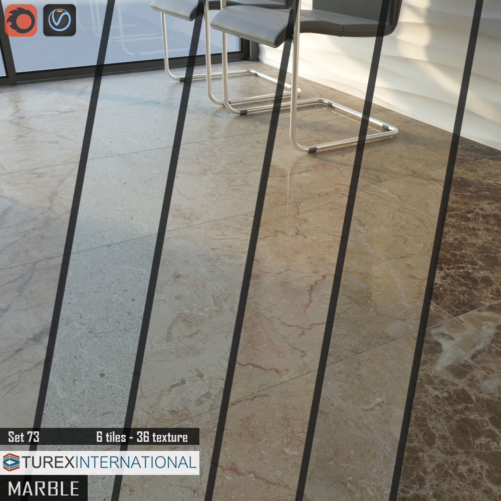 TUREX INTERNATIONAL Marble Tiles Set 3D model_1
