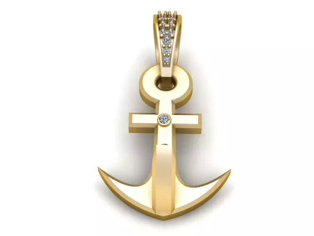 Anchor Cross Pendant 3D Printable Model 3D print model
