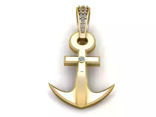 Anchor Cross Pendant 3D Printable Model