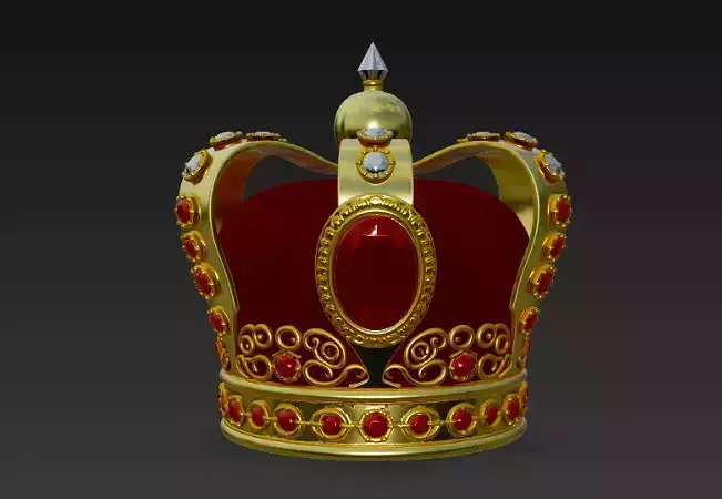 Golden Crown with Emerald Gems