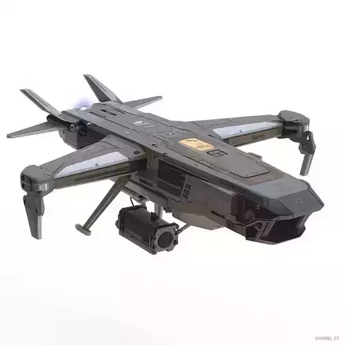 Heavy Lift Industrial Drone 3D Model SciFi Cargo Unit