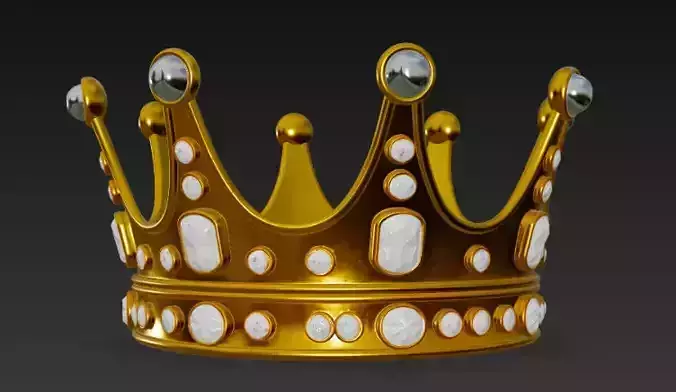 Golden Crown with Emerald Gems