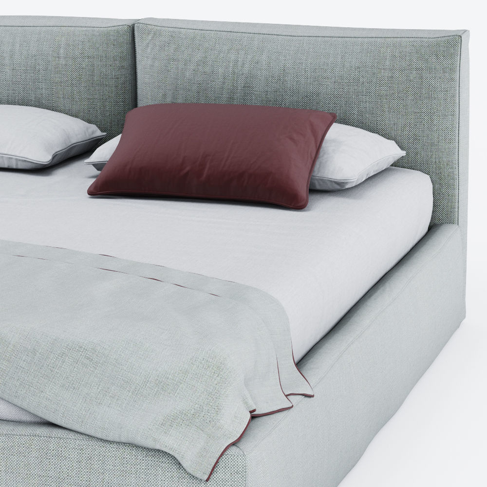 Brick Super King Size Bed 3D model_6