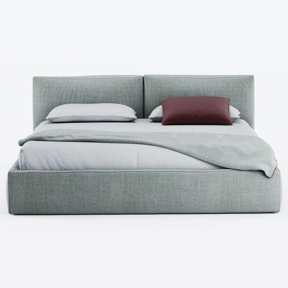 Brick Super King Size Bed 3D model_1