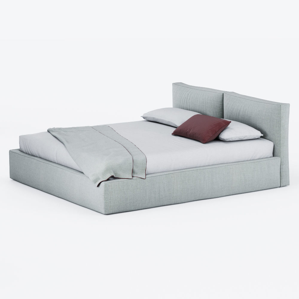 Brick Super King Size Bed 3D model_3