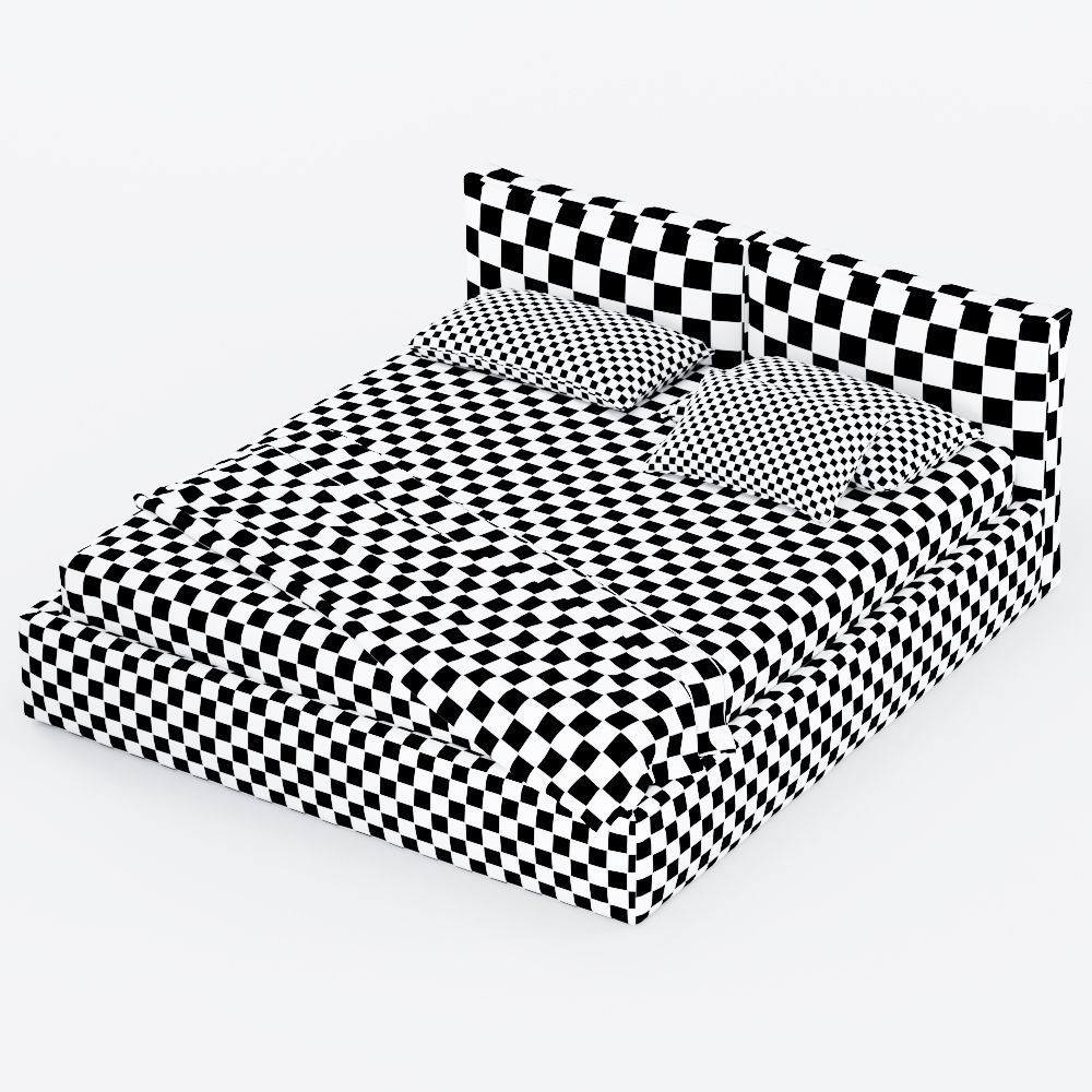 Brick Super King Size Bed 3D model_10