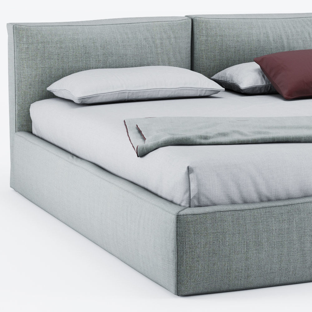 Brick Super King Size Bed 3D model_5