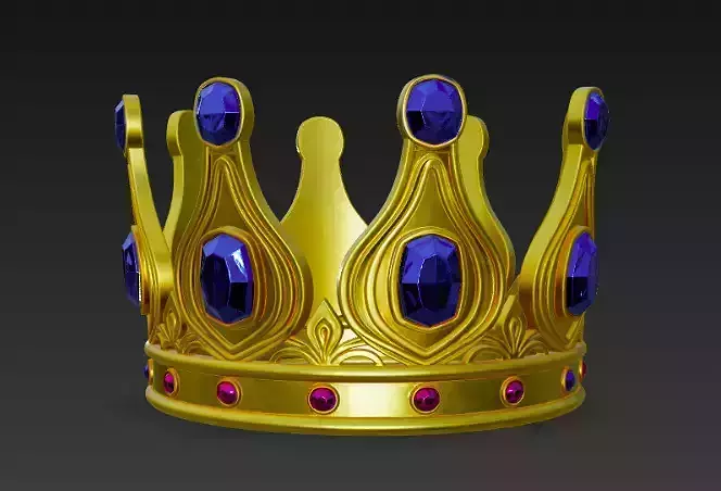Golden Crown with Emerald Gems