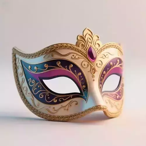 2959  Venetian Carnival Mask   Color 3D Model  magic
