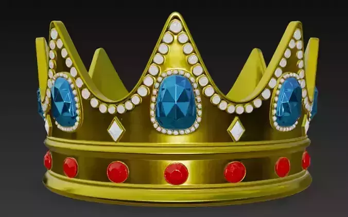 Golden Crown with Emerald Gems