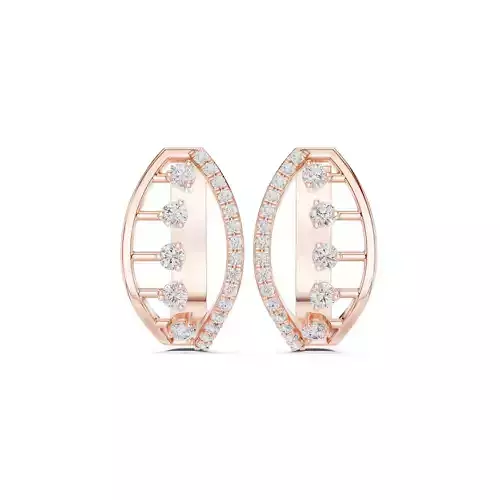 Round Diamond hoop earrings