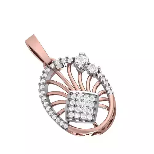 Diamond pandent set eaaring 3D print model 