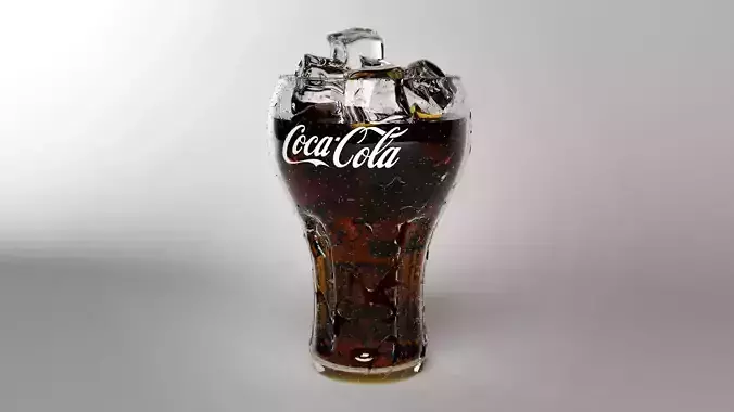 Photo Realistic Coca-Cola Glass 3D model