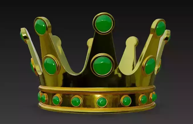 Golden Crown with Emerald Gems