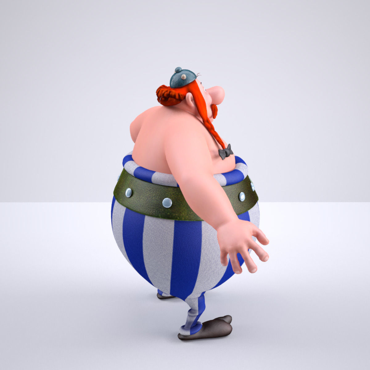 Obelix Low Poly with 4k Texture and Displacement map  Low-poly 3D model_5
