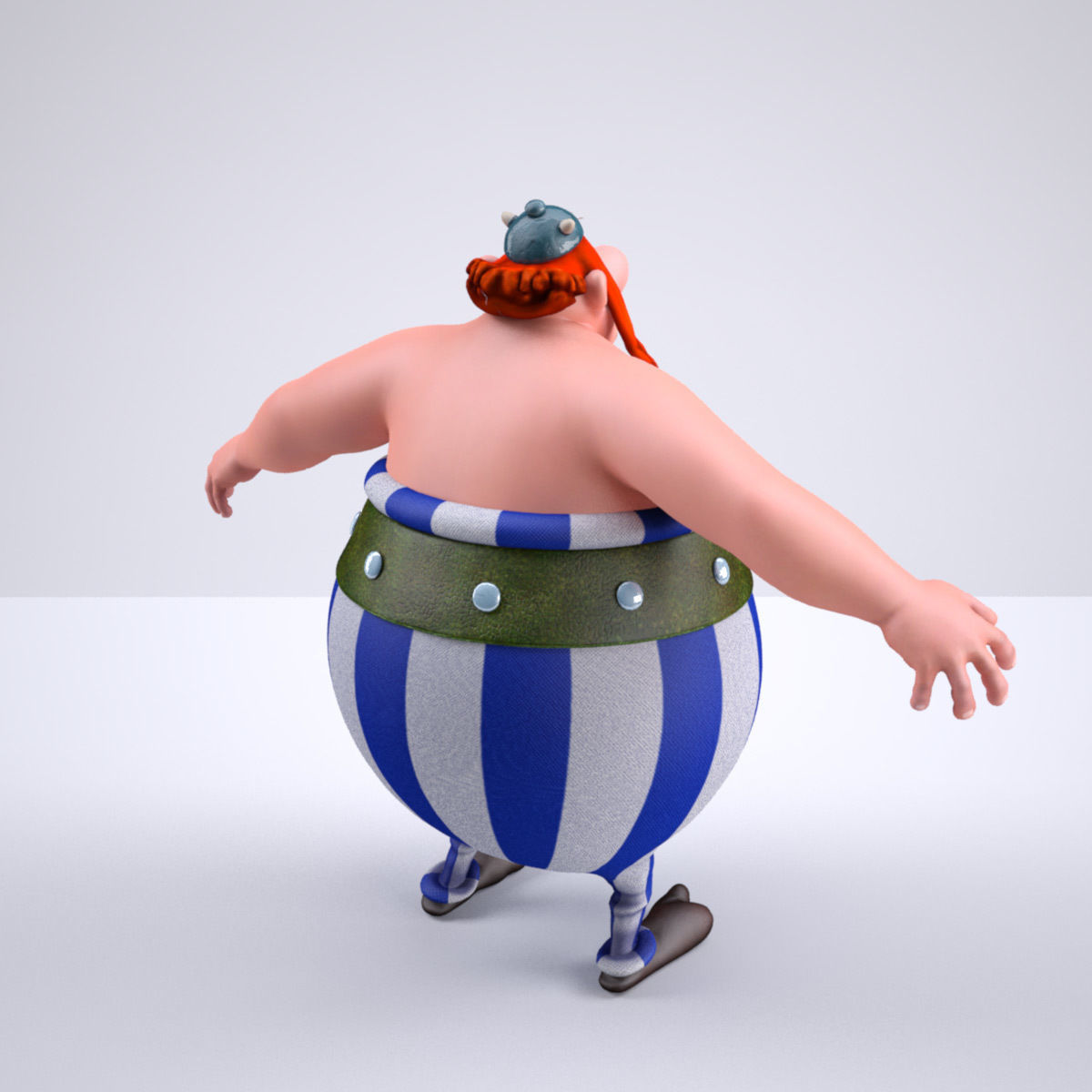 Obelix Low Poly with 4k Texture and Displacement map  Low-poly 3D model_4