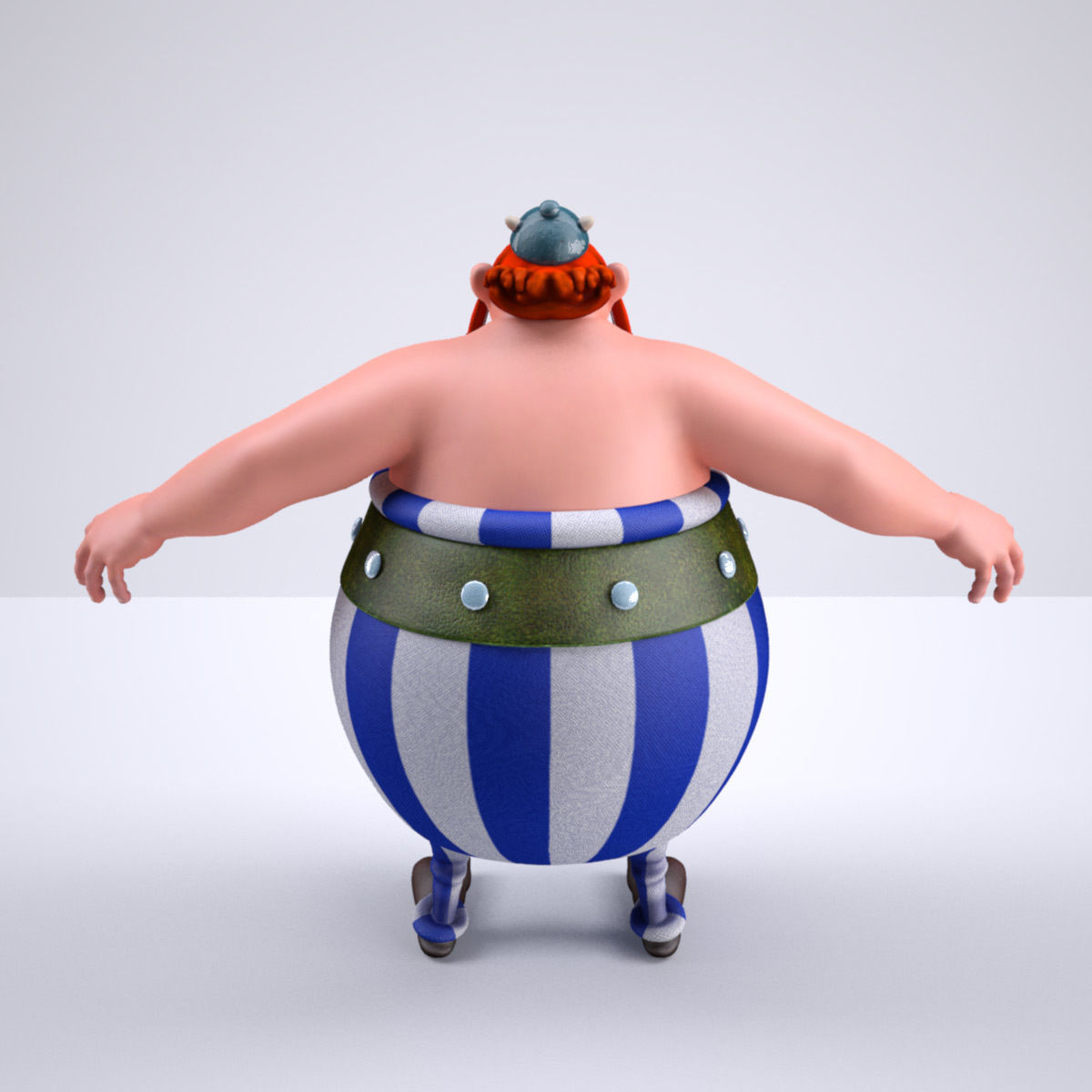 Obelix Low Poly with 4k Texture and Displacement map  Low-poly 3D model_3